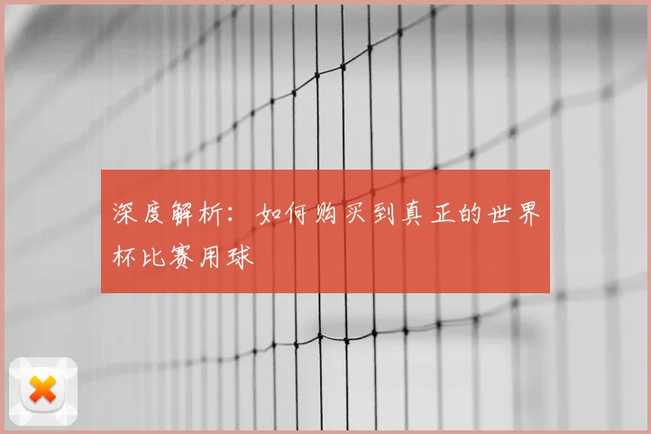 深度解析：如何购买到真正的世界杯比赛用球